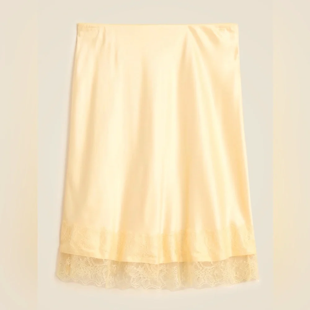 J.Crew “Gwen” Lace Trim Slip Skirt in Luster Charmeuse - Picture 3 of 6